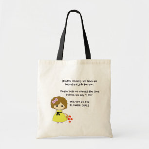 Flower Girl Proposal Tote - Brunette