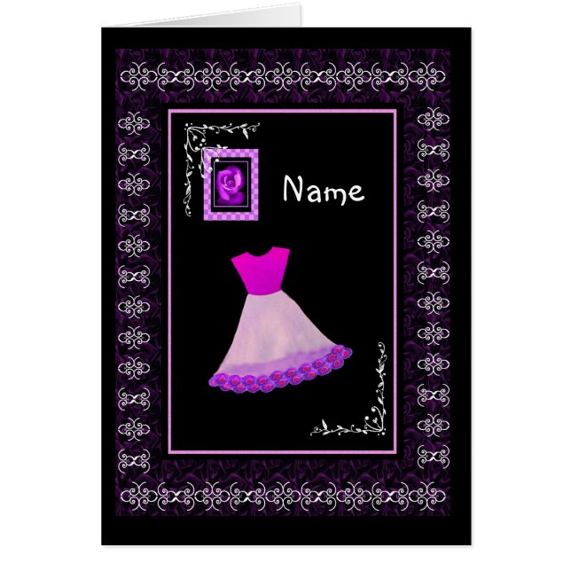Flower Girl PURPLE Dress Flowered Trim (Front)