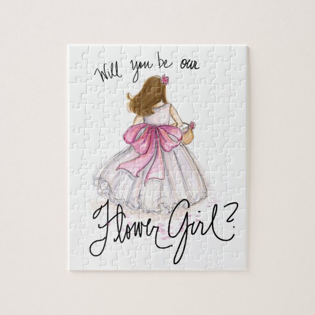 Flower Girl? Puzzle Brunette Girl (Vertical)