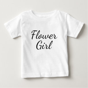 Flower Girl Script Typography on Baby T-Shirt