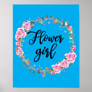 Flower Girl Shirt Girls Wedding Matching Bridal Poster
