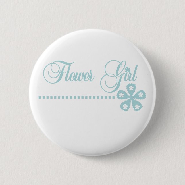 Flower Girl Teal Elegance 6 Cm Round Badge (Front)