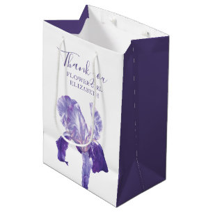 Flower girl thank you wedding iris favour gift bag