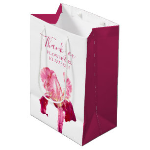 Flower girl thank you wedding iris red favour medium gift bag