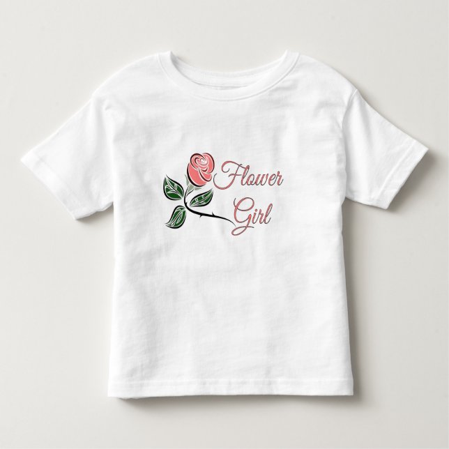 Flower Girl Toddler Ruffle Wedding T- Dress T-Shirt (Front)