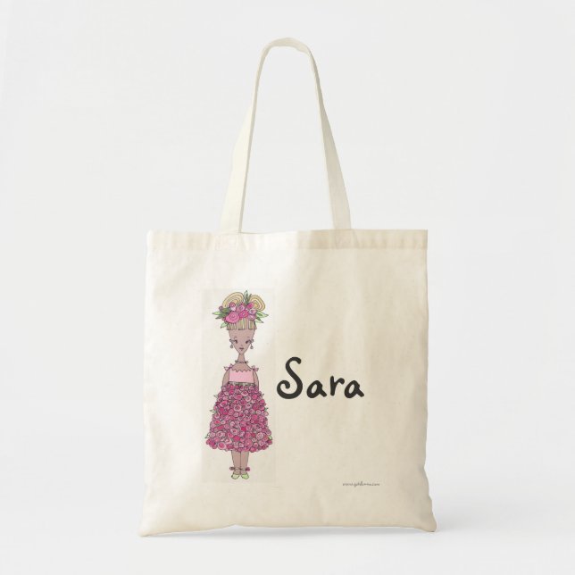 Flower Girl Tote Bag - Sara - personalise (Front)