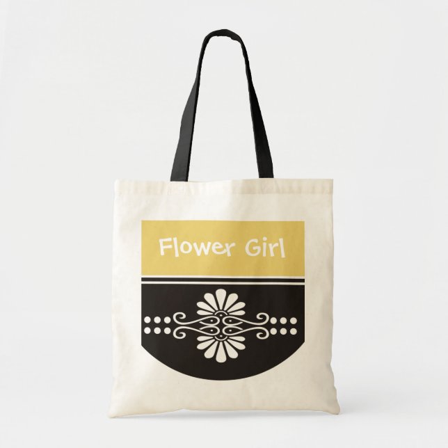 Flower Girl Tote Bag - Yellow (Front)