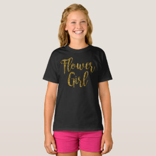 Flower Girl Tshirt   Gold Foil Print
