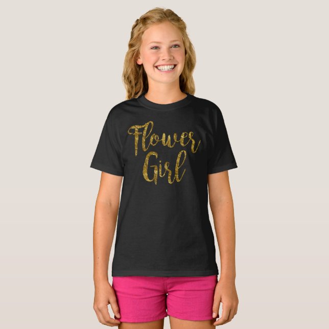Flower Girl Tshirt | Gold Foil Print (Front Full)