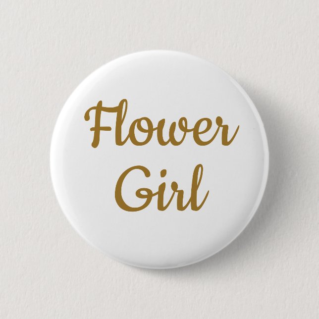 Flower girl wedding  6 cm round badge (Front)