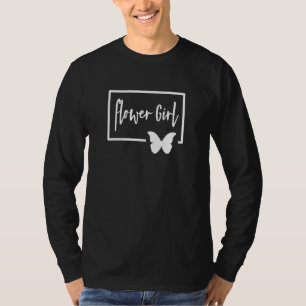 Flower Girl - Wedding Day Bride Cursive Butterfly T-Shirt