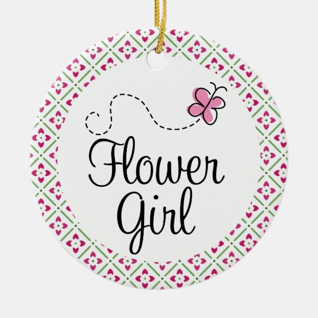 Flower Girl Wedding Keepsake Ornament Gift (Front)