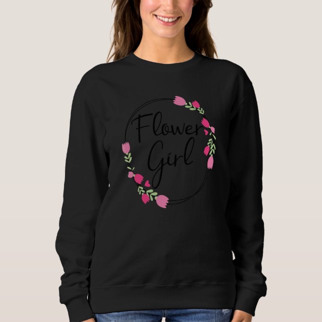 Flower Girl Wedding Matching Bridal Party 3 Sweatshirt (Front)