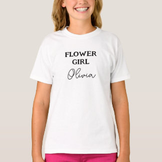 Flower Girl White Personalised T-Shirt