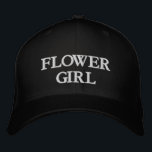 Flower Girl white typography Team Bride wedding Embroidered Hat<br><div class="desc">Flower Girl black and white typography Team Bride wedding Embroidered Baseball Cap.
Available in many colours and style options.</div>