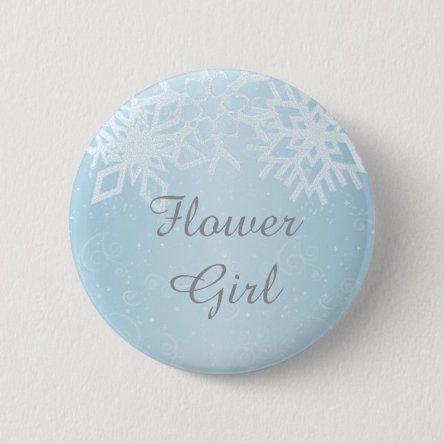 Flower Girl Winter Snowflakes 6 Cm Round Badge (Front)