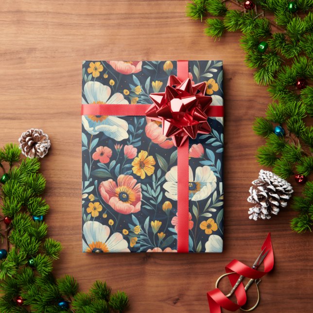 Flower Glossy  Wrapping Paper (Holiday Gift)