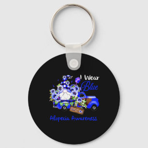 Flower Gnome Survivor Alopecia Awareness  Key Ring
