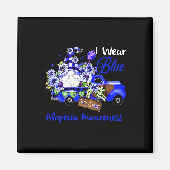 Flower Gnome Survivor Alopecia Awareness  Magnet (Front)