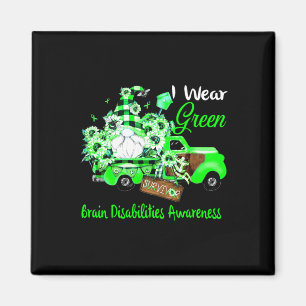 Flower Gnome Survivor Brain Disabilities Awareness Magnet