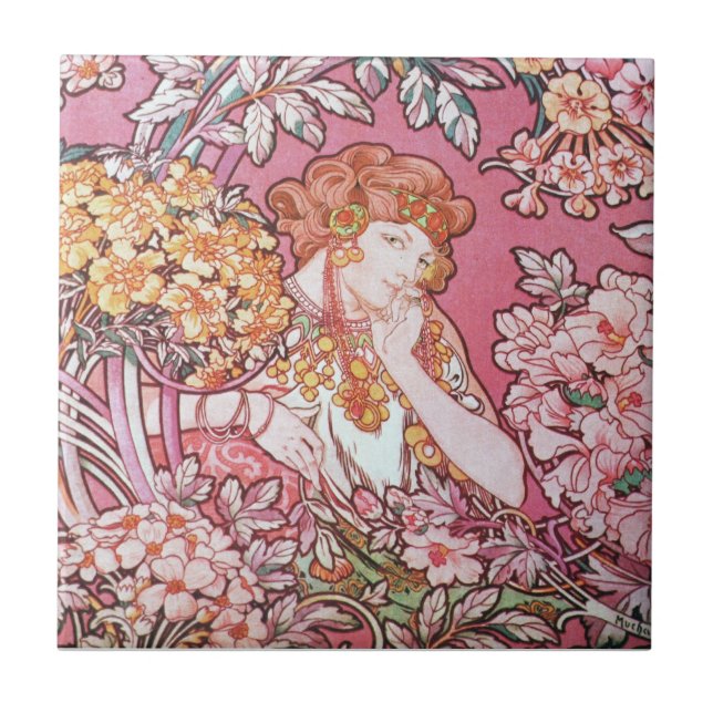 Flower Goddess Ceramic Tile (Front)