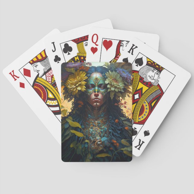 Flower Goddess Fantasy Art Playing Cards (Back)