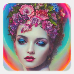 Flower Goddess  Square Sticker