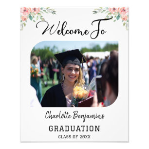 Flower Graduation Modern Photo Arch Welcome Sign