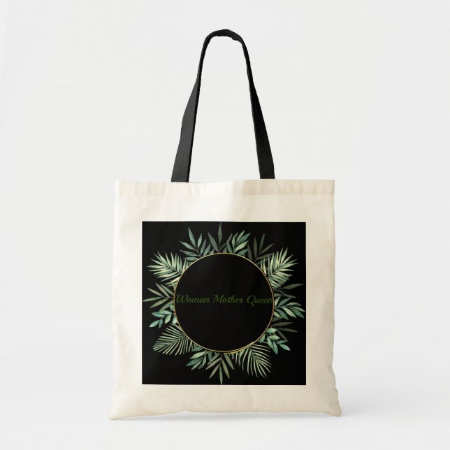 FLOWER GREEN WITH DEDICATION TOTE BAG (Front)