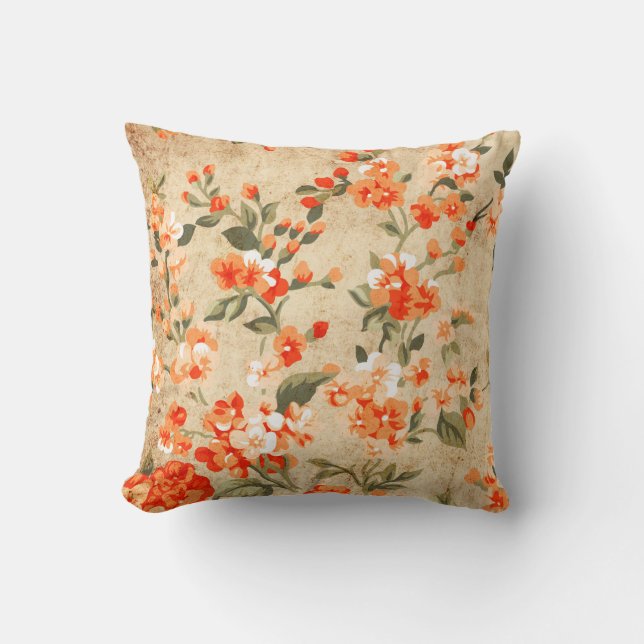 Flower grunge art cushion (Front)