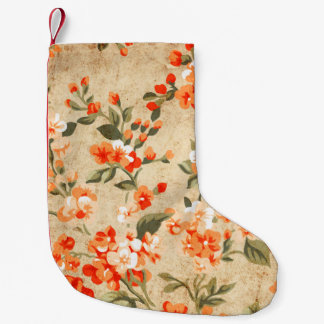 Flower grunge art small christmas stocking