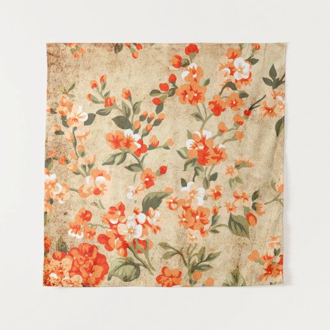 Flower grunge art tapestry (Front)
