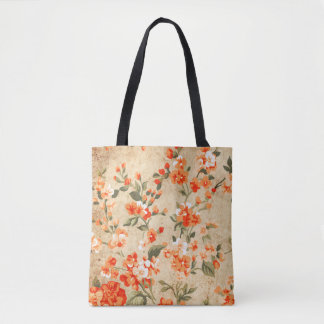 Flower grunge art tote bag