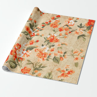 Flower grunge art wrapping paper