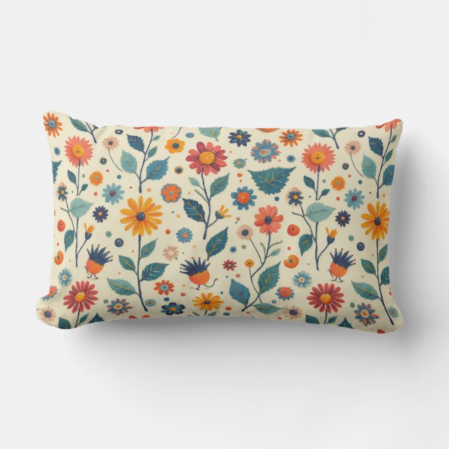 Flower Harmony Lumbar Cushion (Front)