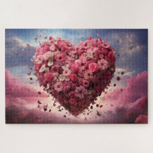 Flower Heart & Butterfly Jigsaw Puzzle