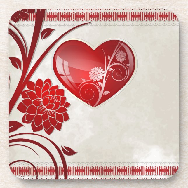 Flower Heart Coaster (Front)