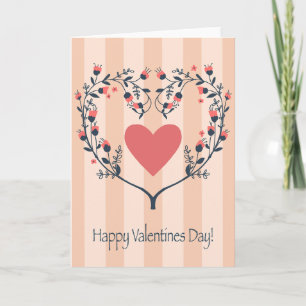 Flower Heart Design Valentine Card