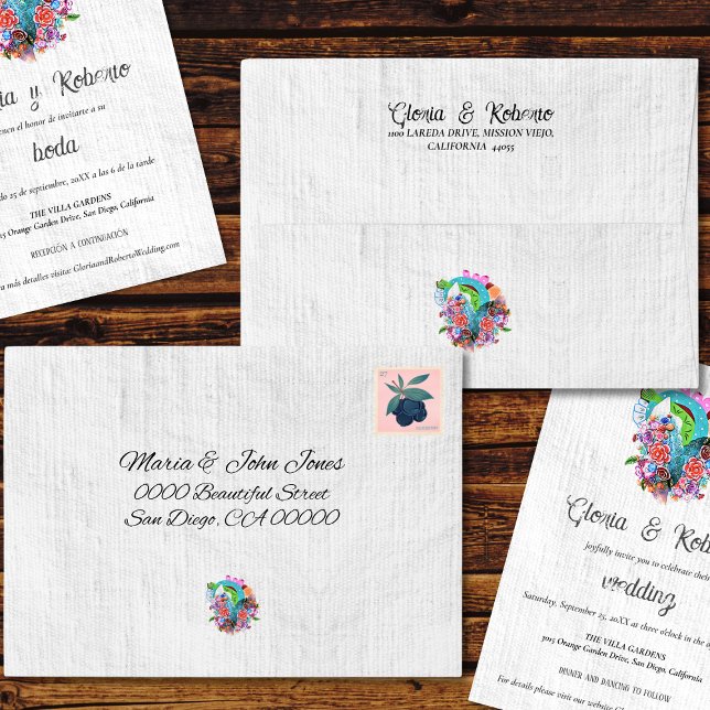 Flower Heart Mexican Wedding Envelope (Creator Uploaded)