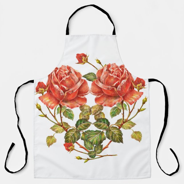 Flower heart seamless pattern apron (Front)