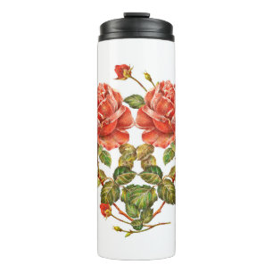 Flower heart seamless pattern thermal tumbler