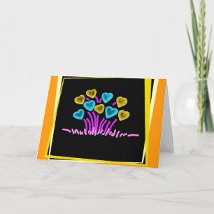 flower hearts holiday card