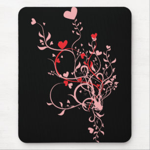Flower Hearts Mouse Pad