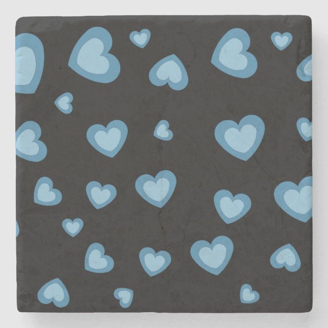 FLOWER HEARTS RED LOVE VALENTINE GIFT STONE COASTE STONE COASTER (Front)