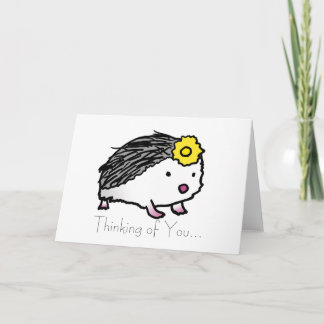 flower hedgehog, Thinking of You... Card