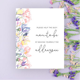 Flower Help the Busy Mum-to-Be Address an Envelope Poster