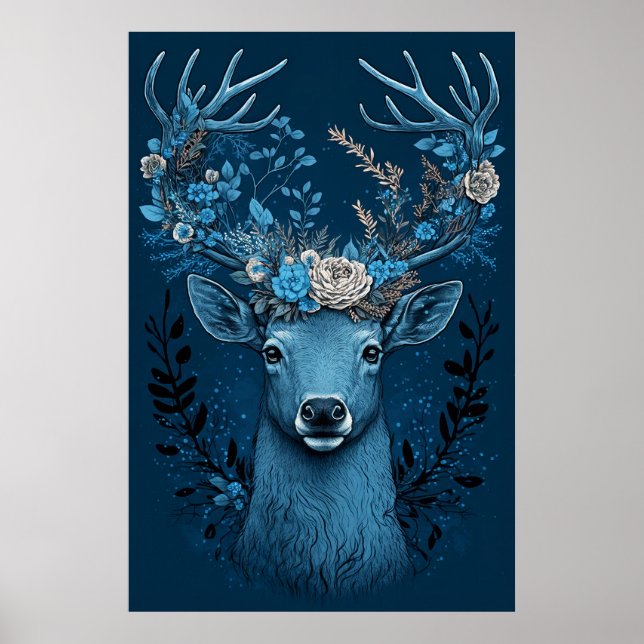Flower-horned Deer: Tranquil and Colourful Beauty  Poster (Front)
