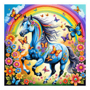 Flower horse photo print