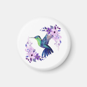Flower Hummingbird Magnet