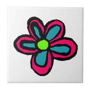 Flower illustration ceramic tile
